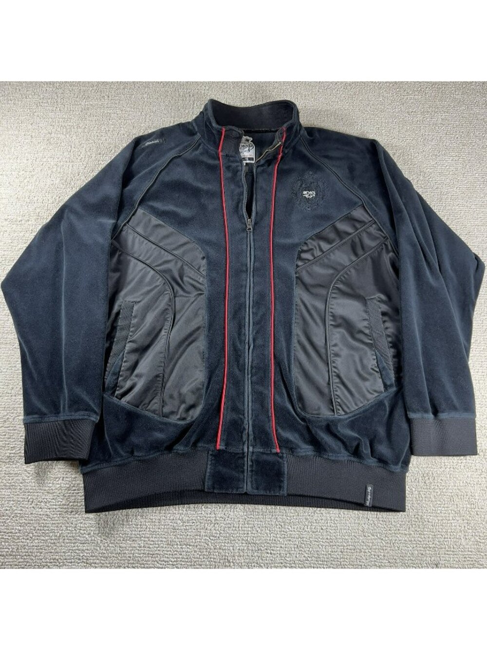 Akademiks Knowledge is Key Velour Jacket Black Men's Size 3XL